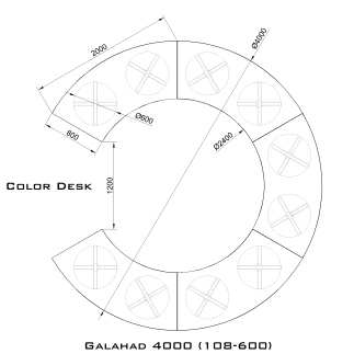 Galahad 4000 (108-600) стол круглый (без одного звена) для переговоров и конференций на 15 человек