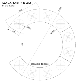 Galahad 4500 (108-600) стол круглый (без одного звена) для переговоров и конференций на 15 человек