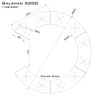 Galahad 5000 (108-600) стол круглый (без одного звена) для переговоров и конференций на 15 человек