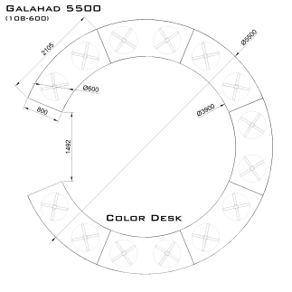 Galahad 5500 (108-600) стол круглый (без одного звена) для переговоров и конференций на 21 человека