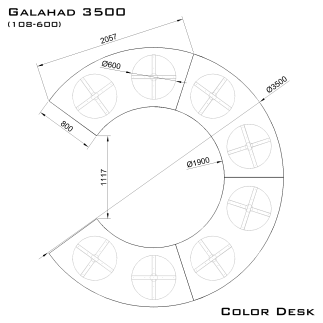 Galahad 3500 (108-600) стол круглый (без одного звена) для переговоров и конференций на 12 человек