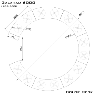 Galahad 6000 (108-600) стол круглый (без одного звена) для переговоров и конференций на 21 человека
