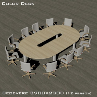 Bedevere 3900x2300 (Бедивер) стол овальный для переговоров и конференций на 12 человек