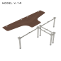 Стол для двоих детей Model v.14 на каркасных опорах Steel Pillars Стол для двоих детей Model v.14 на каркасных опорах Steel Pillars