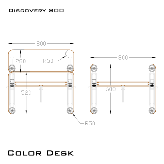 Стол-трансформер DISCOVERY 800 без полки с регулировкой высоты и наклона столешницы