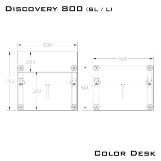Стол-трансформер DISCOVERY 800L без полки с регулировкой высоты и наклона столешницы