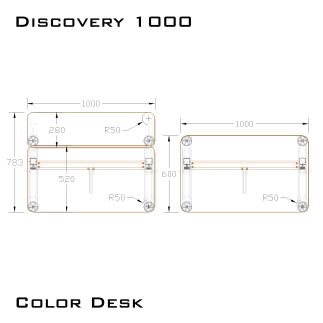 Стол-трансформер DISCOVERY 1000S с полкой с регулировкой высоты и наклона столешницы