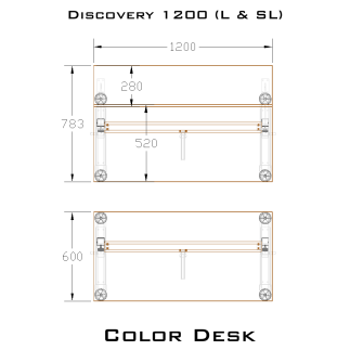 Стол-трансформер DISCOVERY 1200L без полки с регулировкой высоты и наклона столешницы