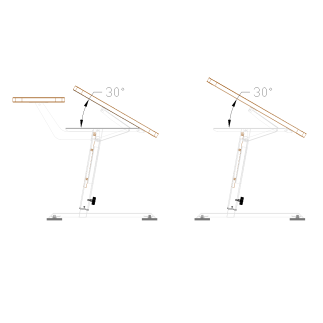 Стол-трансформер DISCOVERY 1200S с полкой с регулировкой высоты и наклона столешницы
