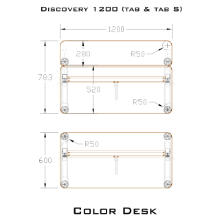 Стол-трансформер DISCOVERY 1200S с полкой с регулировкой высоты и наклона столешницы