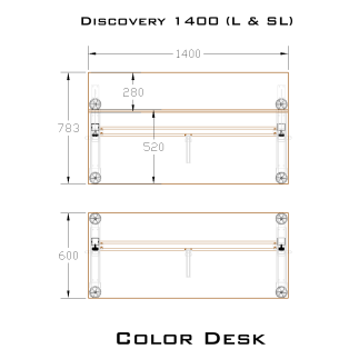 Стол-трансформер DISCOVERY 1400SL сполкой с регулировкой высоты и наклона столешницы