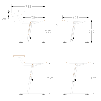 Стол-трансформер DISCOVERY 1600SL сполкой с регулировкой высоты и наклона столешницы