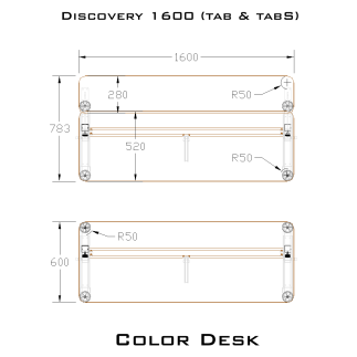 Стол-трансформер DISCOVERY 1600S с полкой с регулировкой высоты и наклона столешницы
