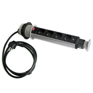Розетка CD-3R60S (silver) встраиваемая в столешницу 