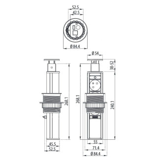 Розетка CD-3R60S (silver) встраиваемая в столешницу 