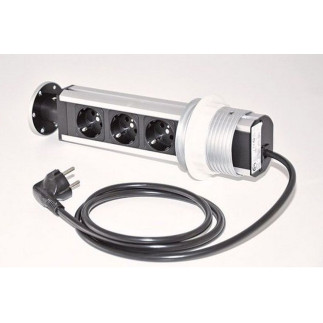 Розетка CD-3R60S (silver) встраиваемая в столешницу 