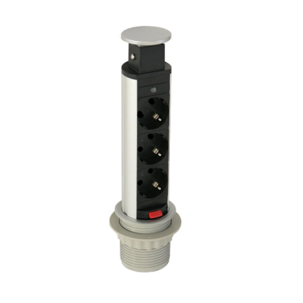 Розетка CD-3R60S (silver) встраиваемая в столешницу 