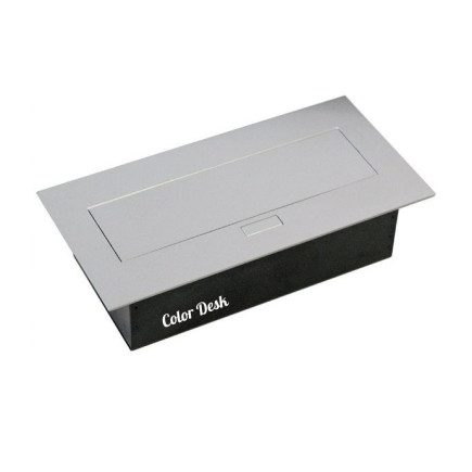 Розетка CD-2QS (silver) (USB, LAN) встраиваемая в столешницу (без провода)