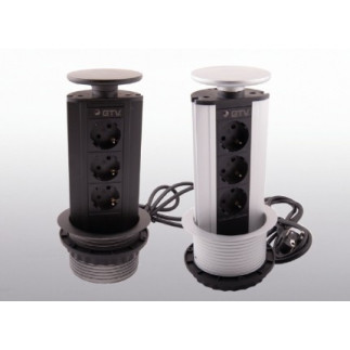 Розеточный блок CD-3Q100R BL (black) чёрный встраиваемый в столешницу