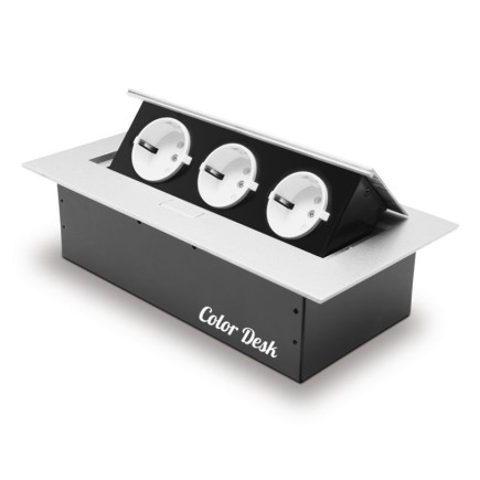 Розетка CD-3QS (silver) встраиваемая в столешницу (без провода)