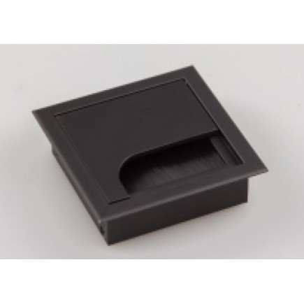 Лючок CD-Q80B (black) встраиваемый в столешницу квадратный