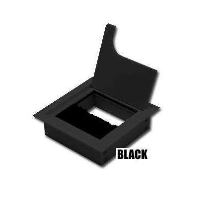 Лючок CD-Q80B (black) встраиваемый в столешницу квадратный