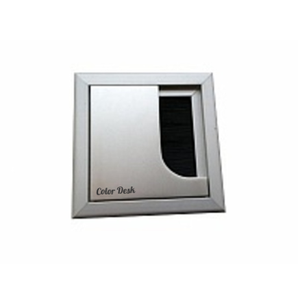 Лючок CD-Q80S (silver) встраиваемый в столешницу квадратный