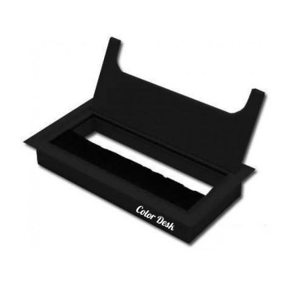 Лючок CD-Q160B (black) встраиваемый в столешницу прямоугольный