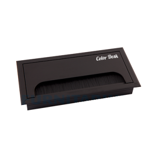 Лючок CD-Q160B (black) встраиваемый в столешницу прямоугольный